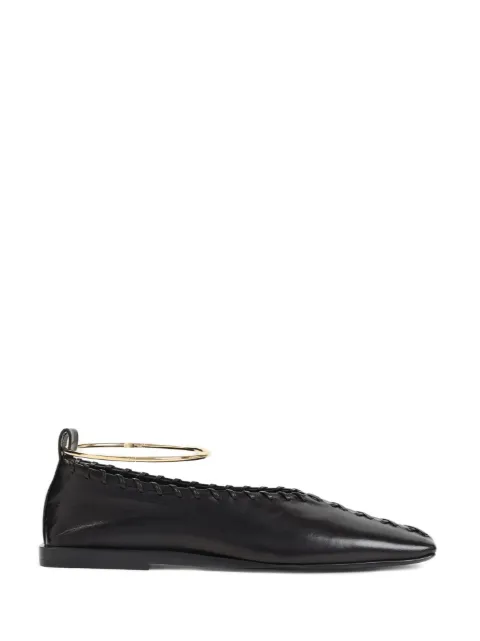 Jil Sander Ring whipstitch anklet ballet flats Black J15WZ0009P4864
