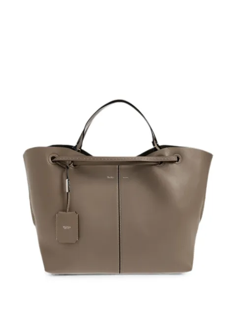 Max Mara double nappa leather shopper bag mud Neutrals 2624516151600