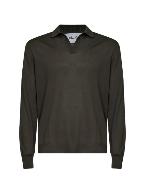 D4.0 virgin-wool open-collar sweater Green 4318914513488