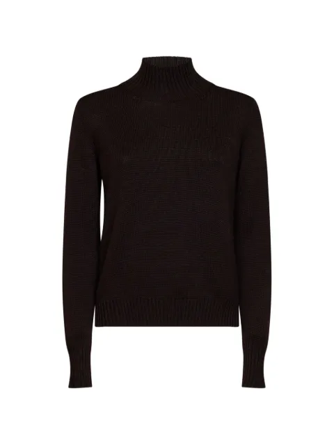 Blanca Vita ribbed-knit mock-neck sweater Brown 1320414200195