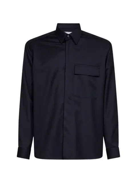 D4.0 concealed-button chest-pocket shirt Blue D1HFW26270002E044