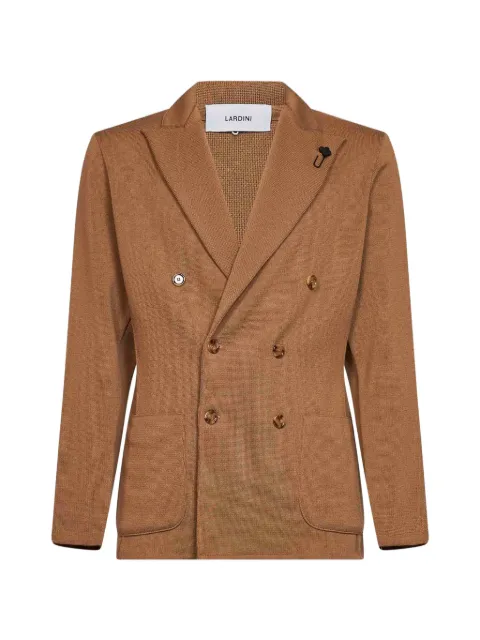 Lardini double-breasted peak-lapel blazer Brown CNLJM57CN6500020