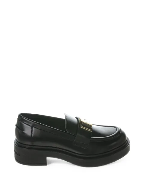 Armani Exchange logo-plaque chunky-sole loafers Black XW003095AF1191