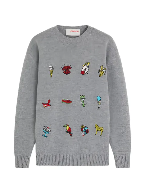Fiorucci Toys embroidered-patchwork sweater Grey W26PFKSW042KN07MU01