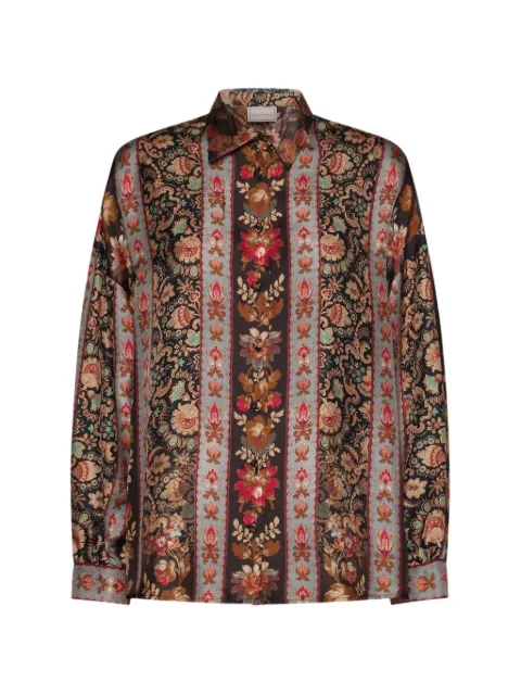 Pierre-Louis Mascia Aloe floral-print paisley blouse Brown 519474101
