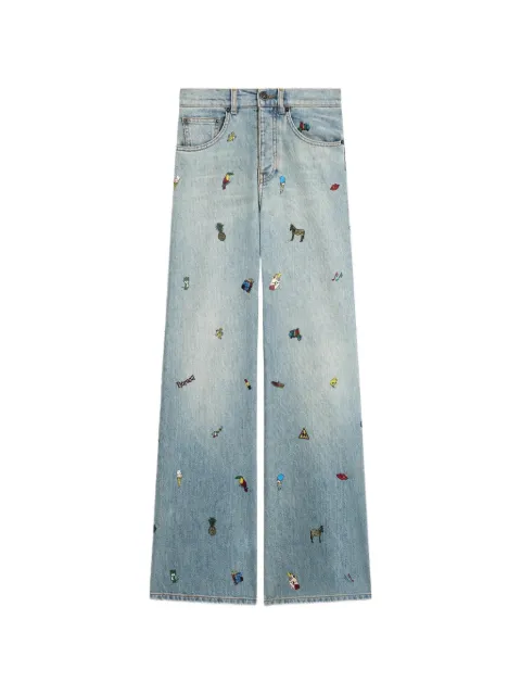 Fiorucci toys-print wide-leg jeans Blue W26PFDJE027DN04DN09