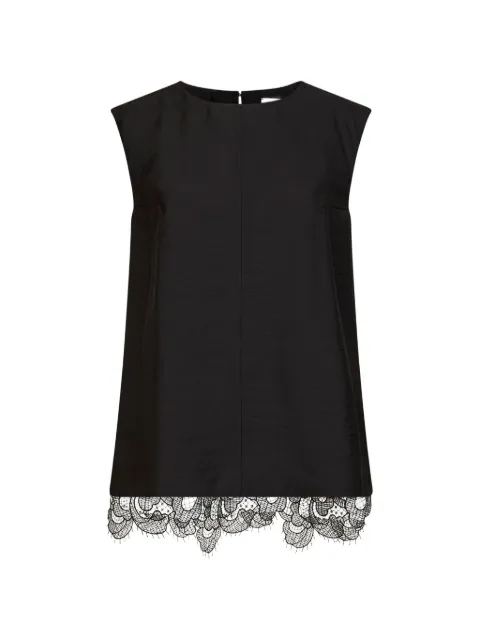 Studio Nicholson scalloped lace-insert blouse Black LINNASNW1855BLACK