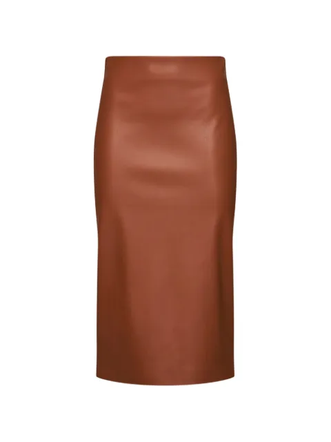 Blanca Vita high-rise back-slit midi skirt Brown GOCCIA4403