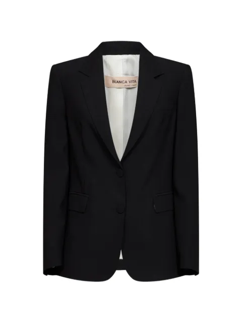 Blanca Vita single-breasted structured-shoulder blazer Black GAVERA3024ONICE