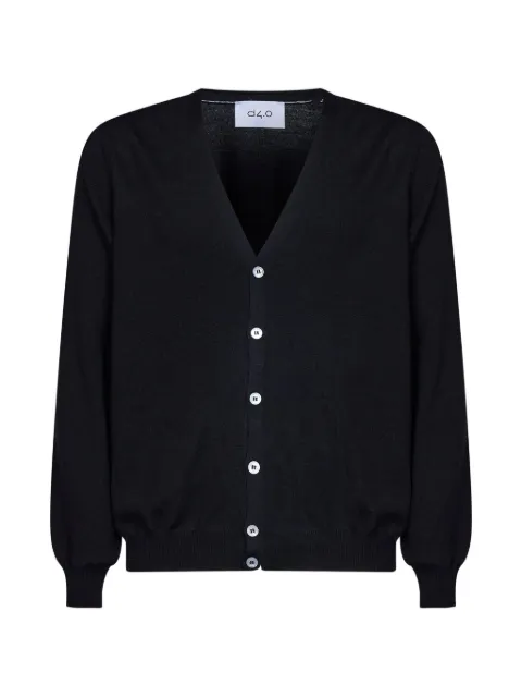 D4.0 V-neck button-up cardigan Black 581851429