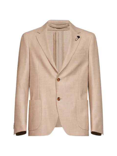 Lardini notched-lapel single-breasted blazer Neutrals CN6202EACIF67536