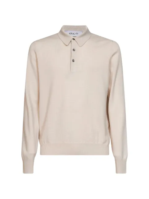 D4.0 long-sleeve knitted polo shirt Neutrals 551321969