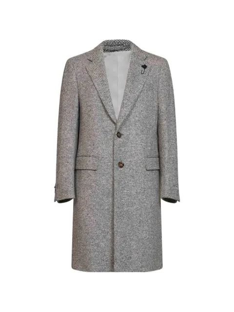 Lardini herringbone-pattern single-breasted coat Grey CN23698EACC67619