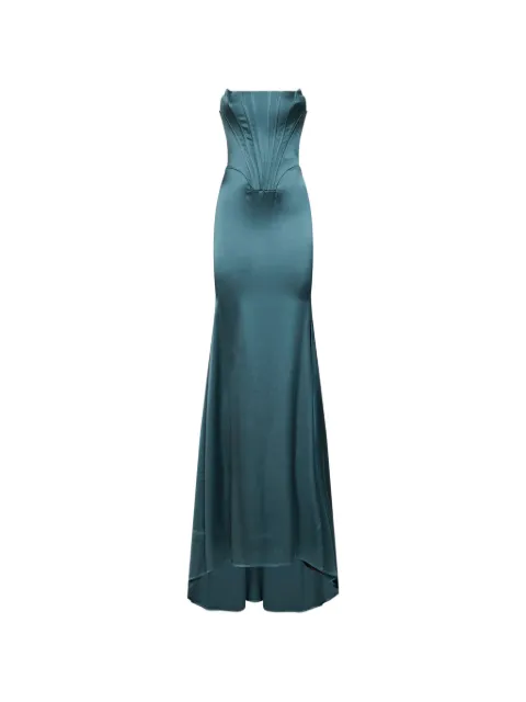 Giuseppe Di Morabito strapless bustier asymmetric gown Blue 07PFDR54416707