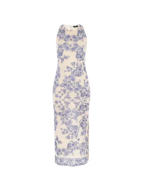 LIU JO foulard-print lurex-knit dress Neutrals CA6333MA71NP9652