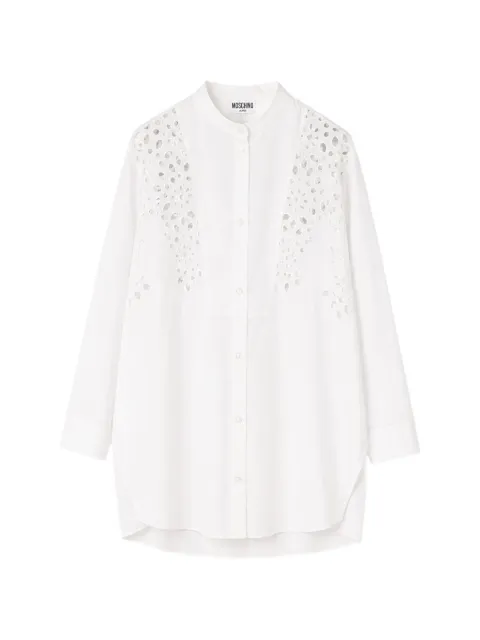 MOSCHINO JEANS broderie anglaise shirt mini dress White 261K1A045