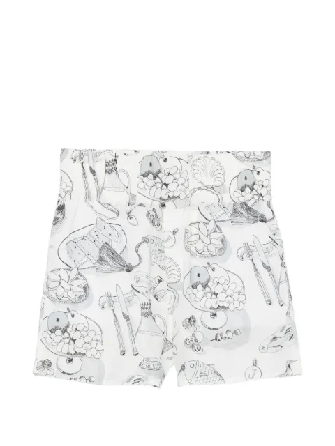 Jacquemus graphic-print high-waisted shorts White SOM00555AW00930