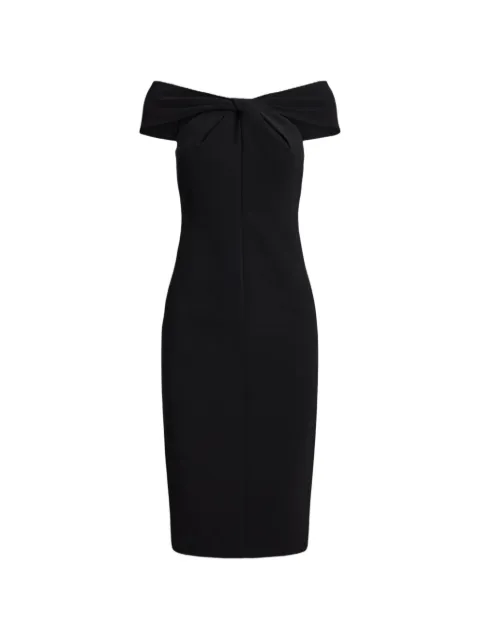 Lauren Ralph Lauren off-shoulder twist-detail midi dress Black 253982167001