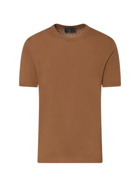 LIU JO linen and cotton T-shirt Brown QA6135MA08S