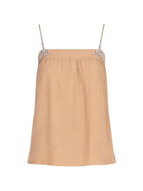 LIU JO crystal-embellished charm-detail top Neutrals UA6288D033551213