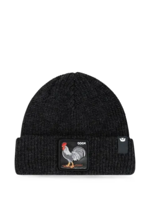 GOORIN BROS ribbed-knit patch-detail beanie hat Grey 1072565