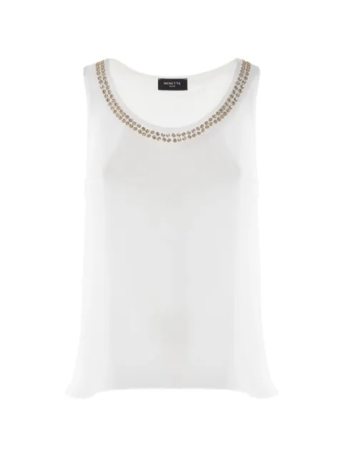 Nenette Foxy crystal-embellished sleeveless top White 41BBFOXYAV