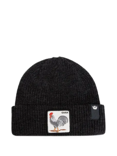 GOORIN BROS ribbed-knit patch-detail beanie hat Black 1072574