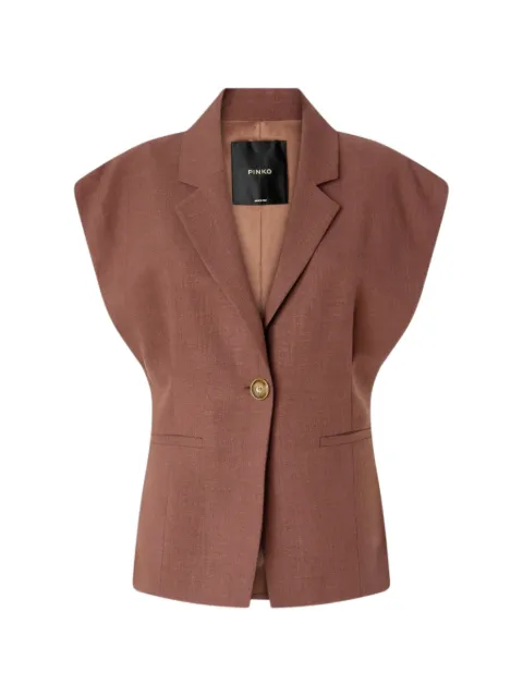 PINKO sleeveless rustic-effect jacket Brown 106509A2W6