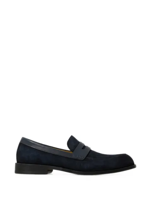 BOSS suede loafers with leather trims Blue 50563098