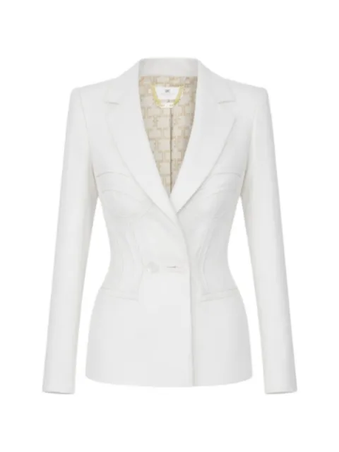 Elisabetta Franchi bustier-style raw-cut jacket White GI19761E2360
