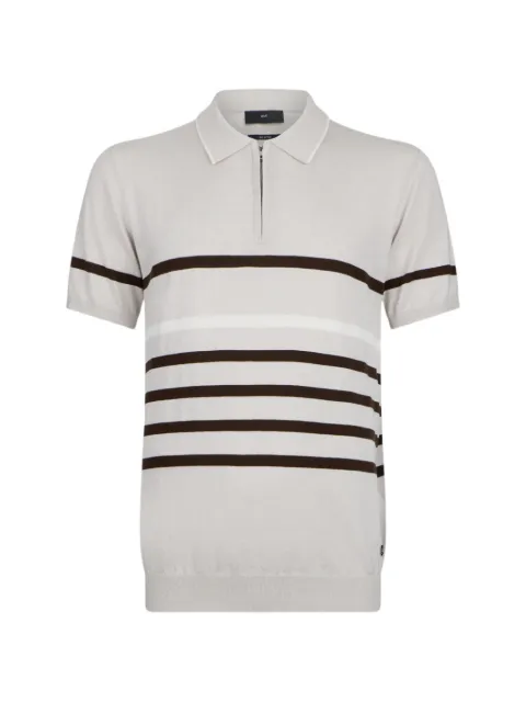 LIU JO striped silk-blend polo shirt Grey QA6013MA19R