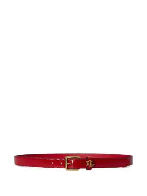 Lauren Ralph Lauren logo-plaque patent-leather belt Red 412P10153001
