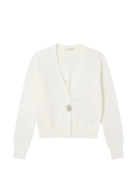 LIU JO crystal-embellished V-neck cardigan Neutrals CA6209MA82O