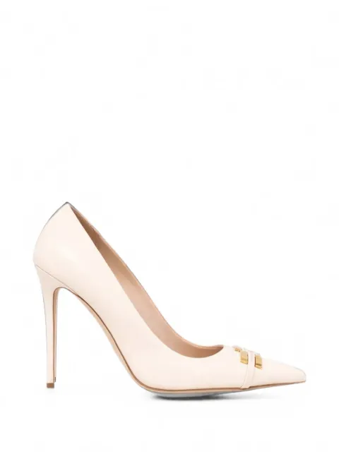 Elisabetta Franchi logo-plaque leather pumps Neutrals SA15L61E2