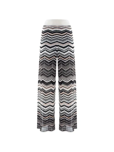 Nenette Yova zig-zag knit palazzo pants Black 41BBYOVA