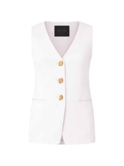LIU JO V-neck button-up waistcoat White CA6222T2200