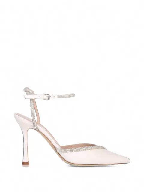 Ninalilou Mya strass-embellished pointed-toe pumps Neutrals 361216