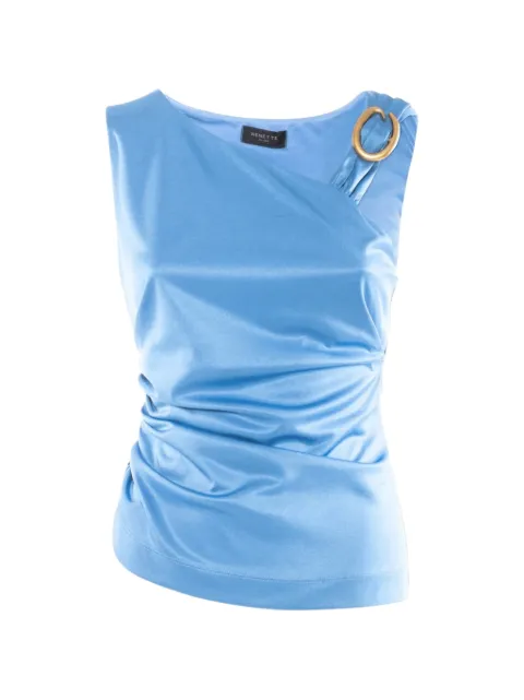 Nenette asymmetric satin-finish blouse Blue 41BBFABERT