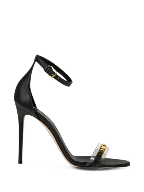 Elisabetta Franchi logo-plaque buckle-strap sandals Black SA89L61E2