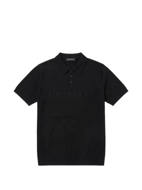 John Richmond Sehudi embossed logo polo shirt Black UMP26056PO