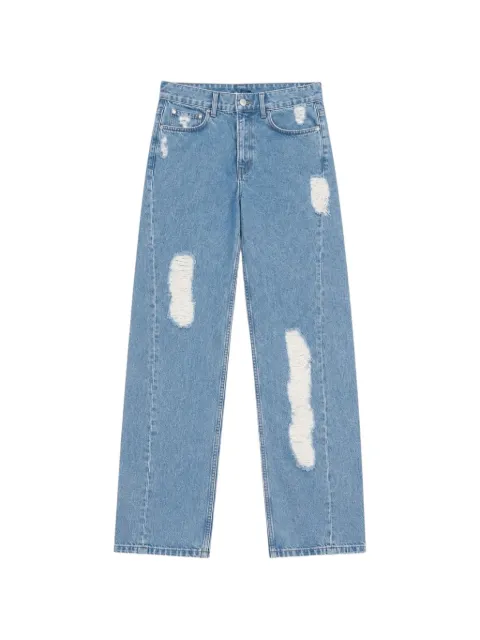 MOSCHINO JEANS distressed wide-leg jeans Blue 26K1A031932181303