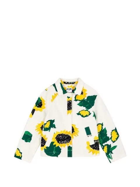 MOSCHINO JEANS sunflower-print boxy jacket Neutrals 261K1A051132411003
