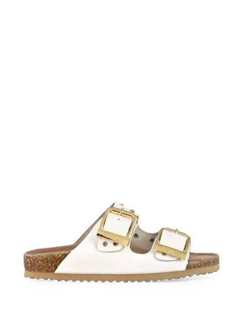Colors Of California Slofi studded buckle-fastening sandals White HCBIO501