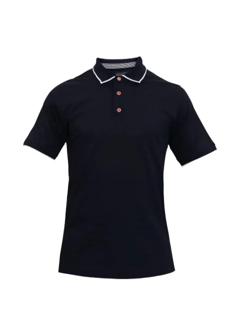 Kiton piped-trim polo shirt Blue UMK1369
