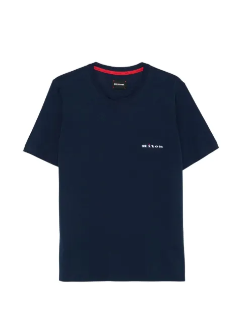 Kiton logo-embroidered T-shirt Blue UMK0717