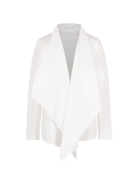 Yohji Yamamoto shawl-lapel poplin jacket White FWJ82003