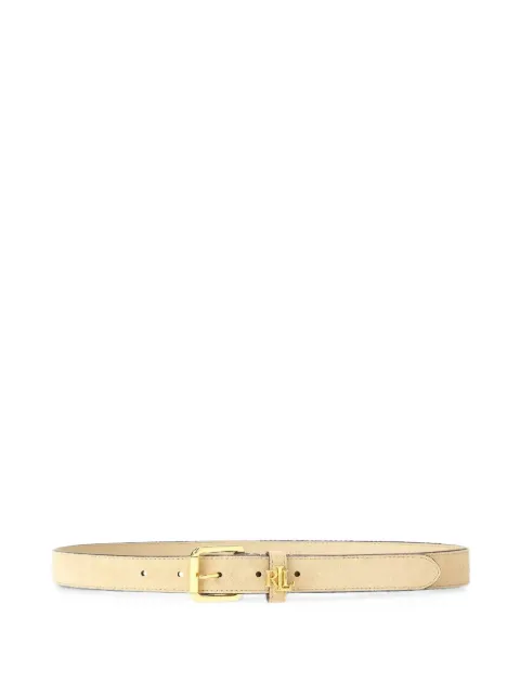 Lauren Ralph Lauren logo-plaque leather belt Neutrals 412978433