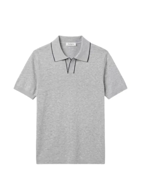 Kangra contrast-trim knit polo shirt Grey 301423