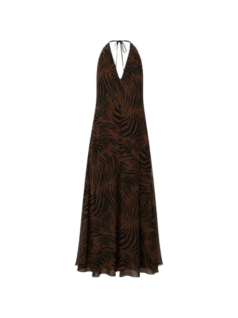 Max Mara zebra-print maxi dress Brown 2616221092650