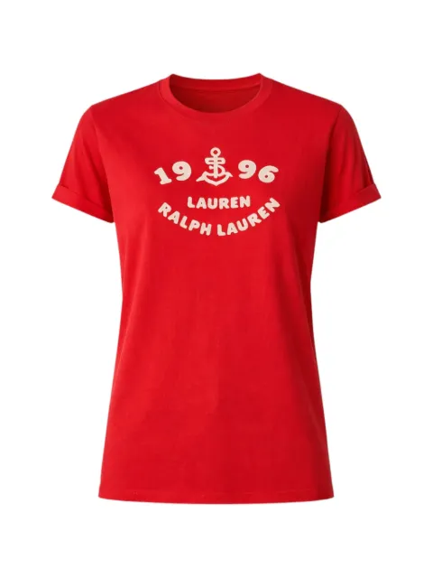 Lauren Ralph Lauren logo-embroidered rolled-cuff T-shirt Red 200B21053001